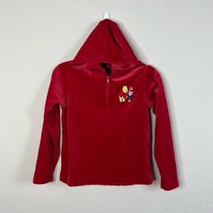 Vintage Disney Store Winnie the Pooh Red Velour pull over Size 7/8